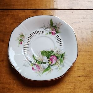 ROYAL ADDERLEY Canadian Provincial Flowers LADYSLIPPER Saucer  Only Bone China